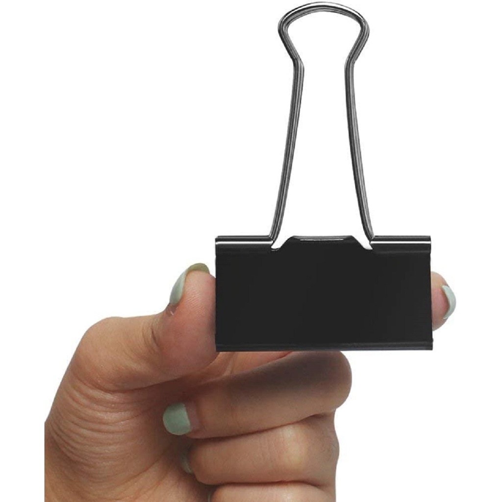 Metal Binder Clips, Black, 25 mm