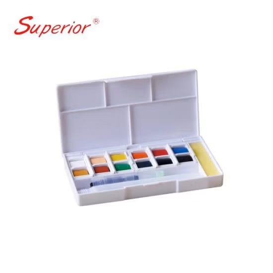 Superior Watercolour Set, 12 Colours with Brush Pen