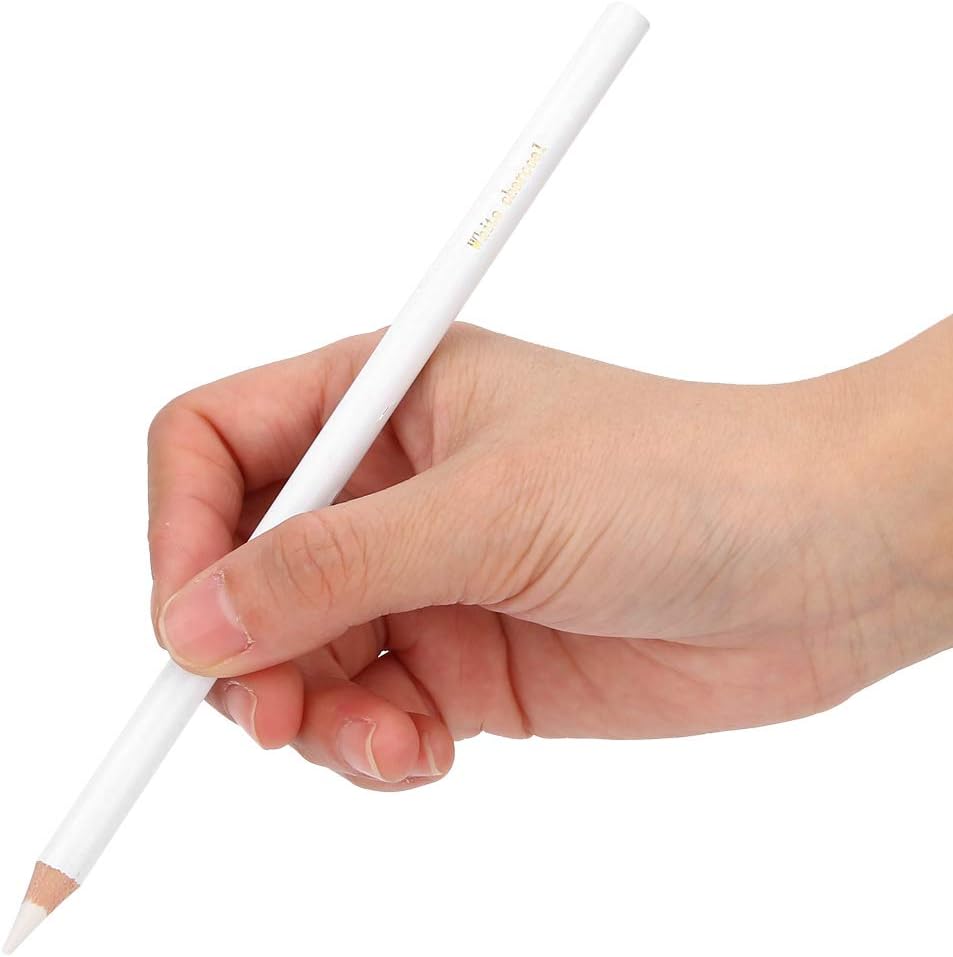 Bianco Soft Charcoal Pencil, White Wood, Medium