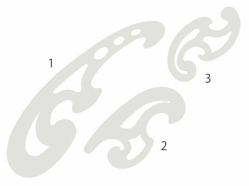 Samir & Aly French Curve Set, Clear Plastic, 3 Pieces