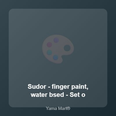 Sudor Finger Paint, Water-Based, Set of 3 Basic Colours