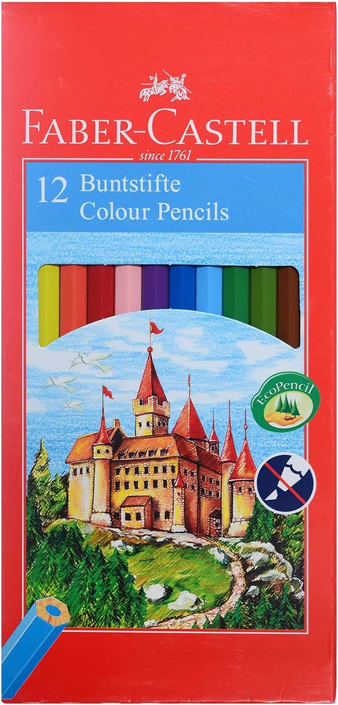 [PEN-COL-0008] فابر كاستل طقم ألوان خشب مائية، قلم طويل