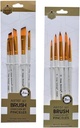 Keep Smiling Brush Set, 5 Brushes, White Handle, Sizes 2 to 10